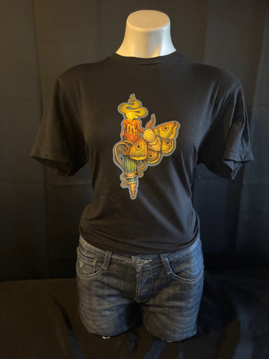 Lantern & Moth T-Shirt - Tattoo Flash Art